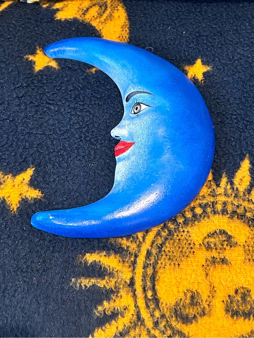 Vintage 90s Celestial Blue Moon Whimsigoth Witchy Gallery Wall Hanging Decor